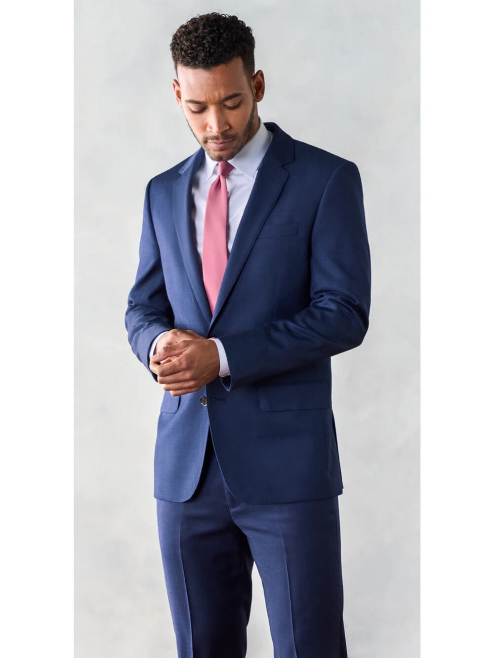 The Blk Tux Merino Wool Suit Navy Blue Mens Size 38R Jacket 32x28 Pants New